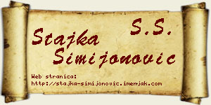 Stajka Simijonović vizit kartica